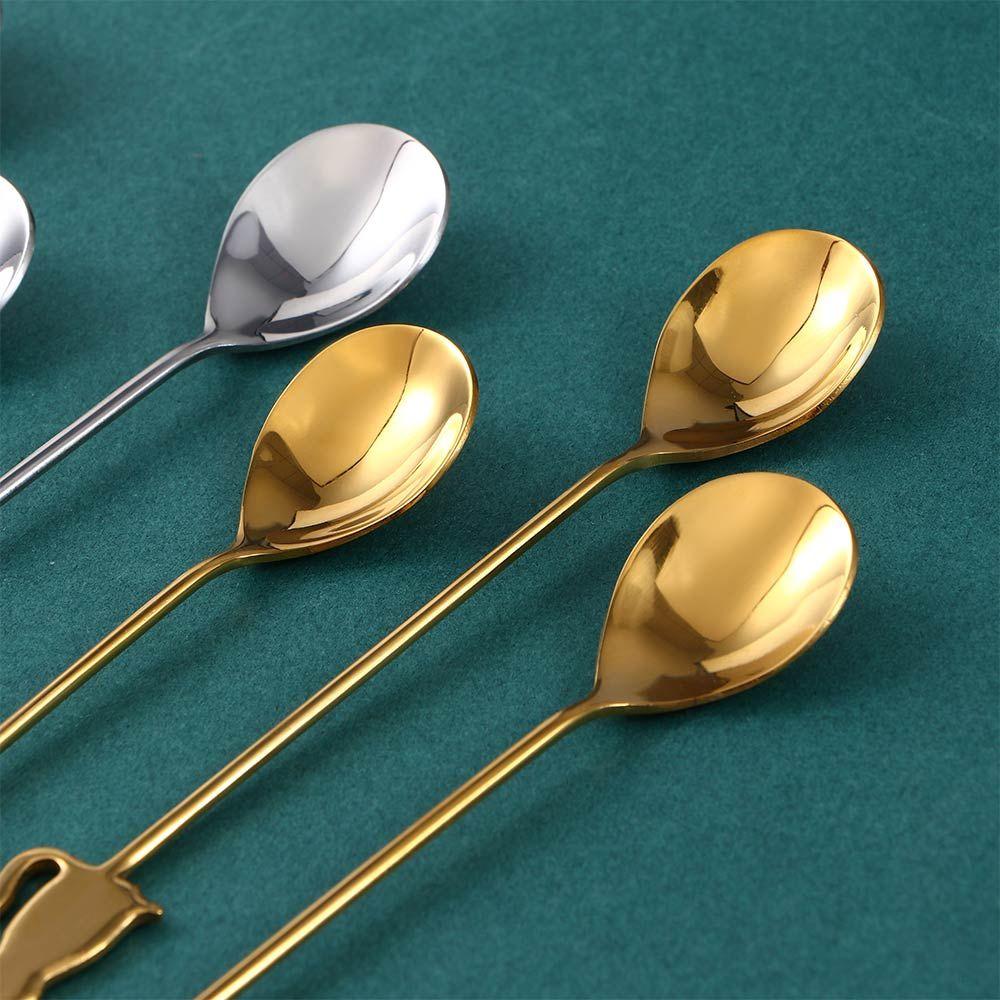 Cute Dessert Stainless Steel Cat Home Fish Stirring Tool Coffee Accessories Milk Spoon Teaspoon