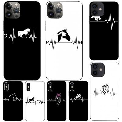 Husă pentru telefon Horse Heartbeat pentru iPhone 13 12 11 Pro Max Mini Xs X Xr 7 8 6 6s Plus Se 2020 Husă de înaltă calitate