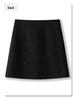Women's Gray Wool High-Waist Bodycon Midi Skirt - Autumn/Winter 2024 A-Line Design