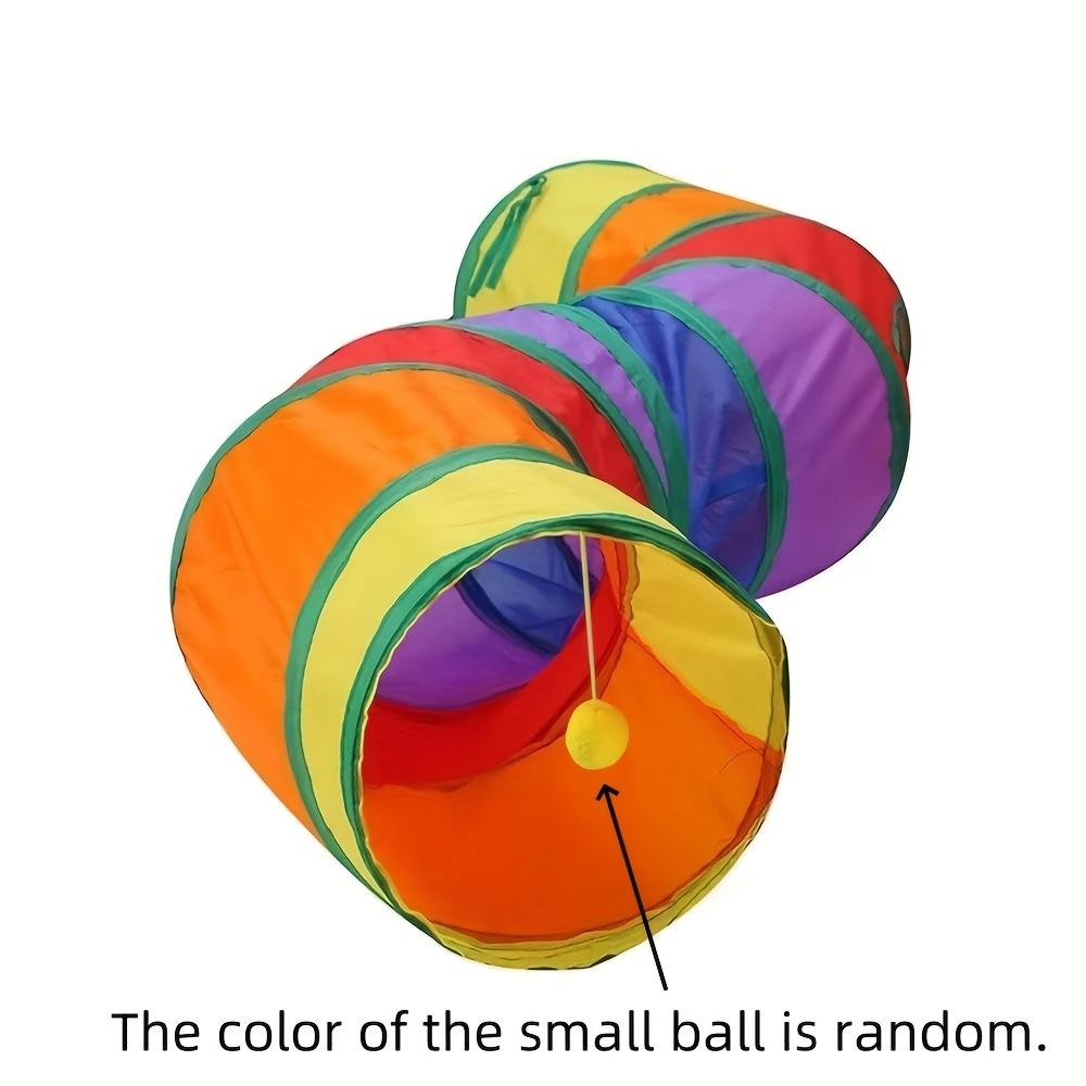 Skládací tunel pro kočky ve tvaru S - Interaktivní hrací tunel s úložnou taškou, Vícebarevný design pro kočky, malé psy, fretky a králíky, Hračka tunel pro kočky