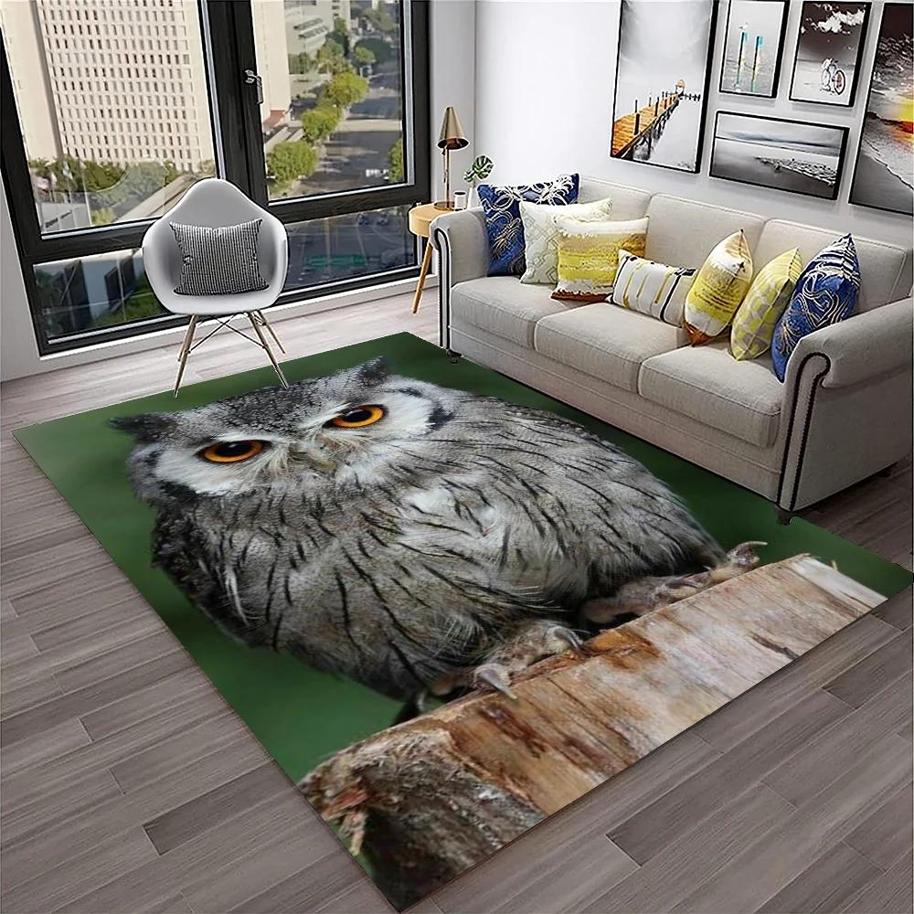 Urocza Sowa Seria 3D Kreskówkowy Dywanik do Domu Salonu Sypialni Sofy Kuchni Wycieraczka Dekoracja, Dywanik do Pokoju Dziecka Mata Podłogowa Antypoślizgowa
