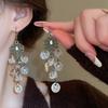 Silver needle round shell fringed earrings seaside vacation style temperament earrings fashion high sense versatile earrings wholesale