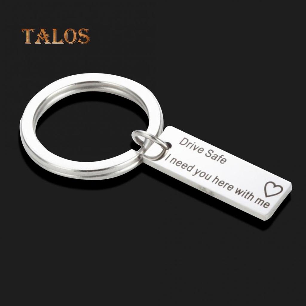 Drive Safe Letters Tag Charm Pendant Car Keychain Key Ring Couple Lovers Gifts Suspension Trinket