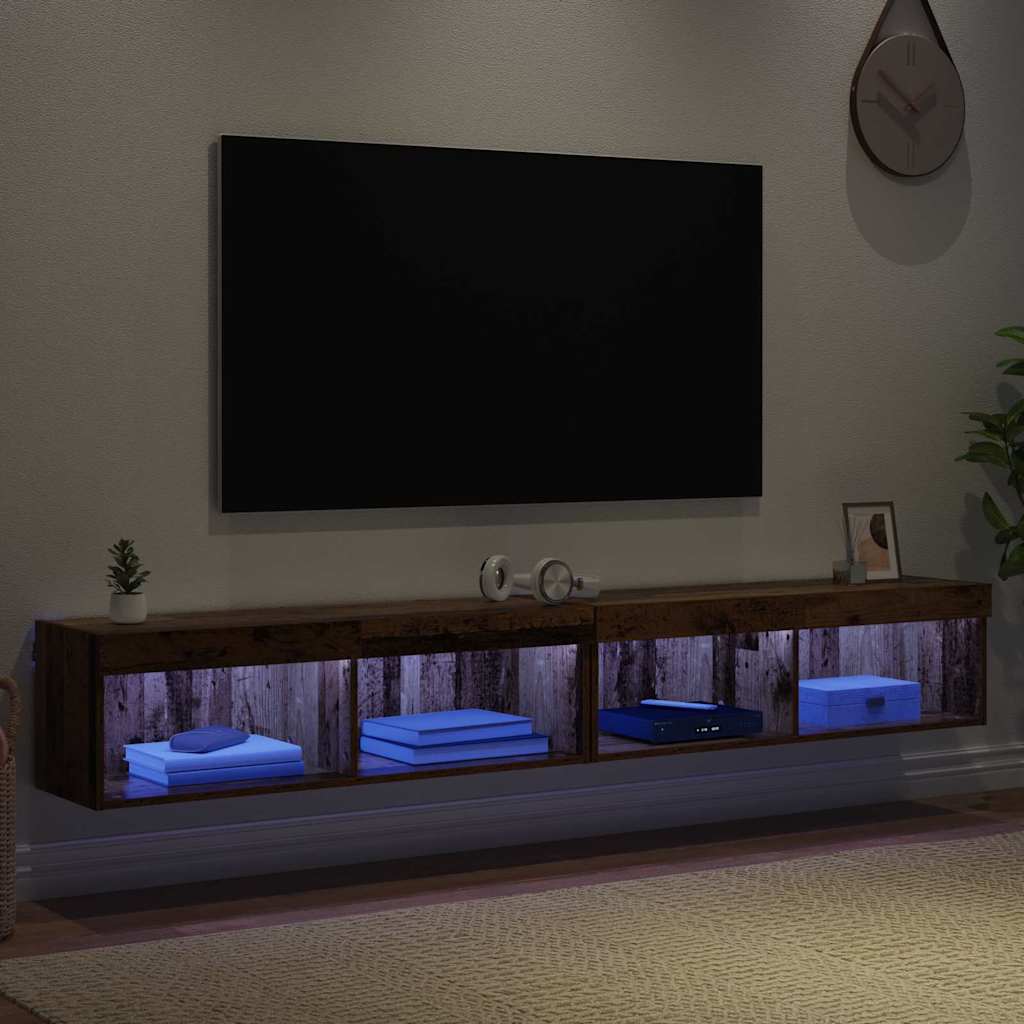 TV Cabinet Set 2 pcs Reclaimed Wood Look 100 x 30 x 30 cm Engineered Wood