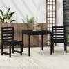 Vidaxl 3-Cz. Gartenmöbel-Set Bistro, Schwarz, Kiefernholz