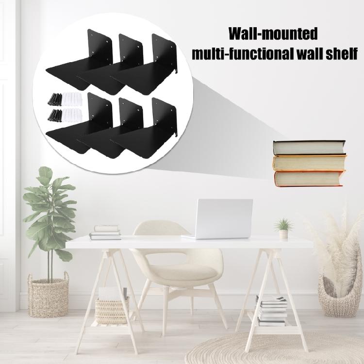 3xMetal Shelves Holder Wall Mounted Book Holder Multifunctional Kitchen Storage