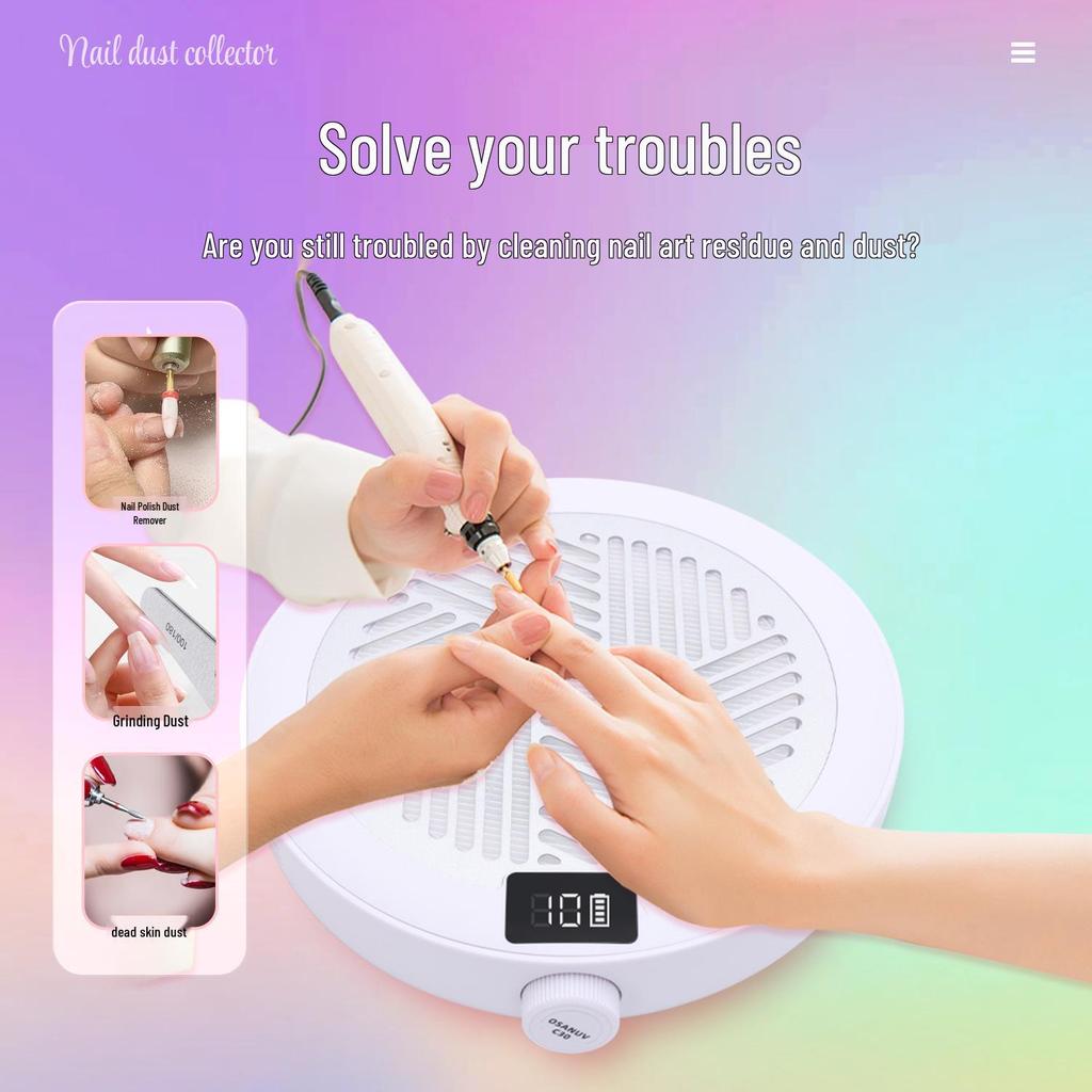 Low Noise Brushless Nail Dust Collector with Variable Speed and No Dust Leakage