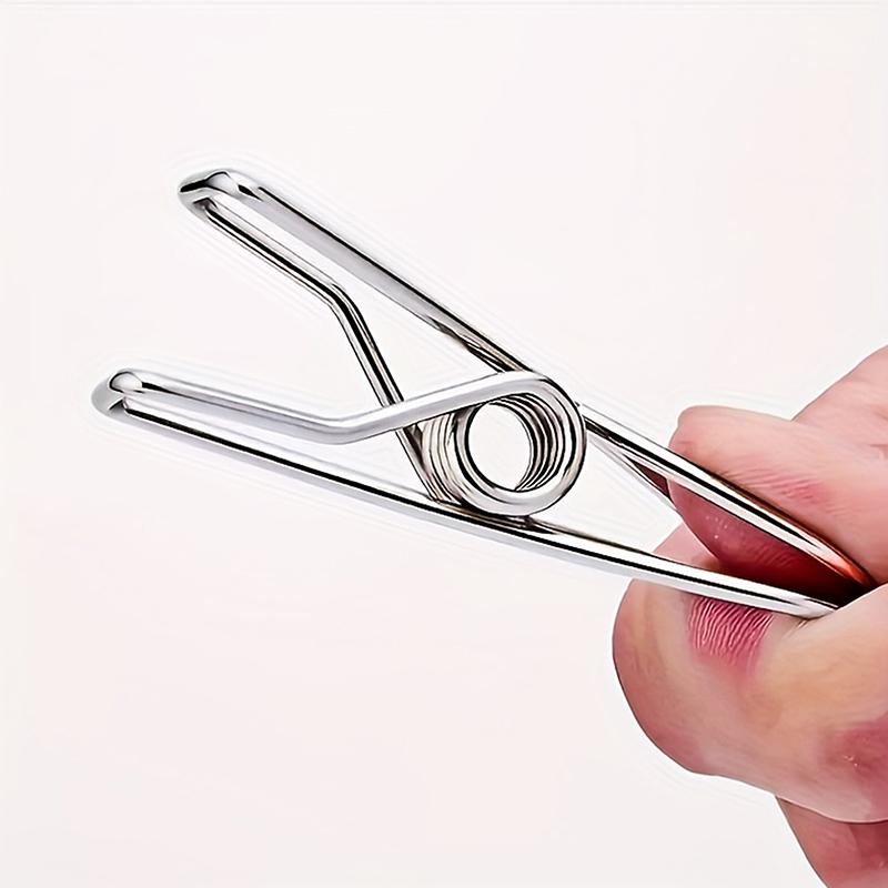 10Pcs Stainless Steel Clothes Clips Available In 2 Sizes For Hanging Clothes Or Drying Clothes Clips Clothes Pegs Clothes Hooks