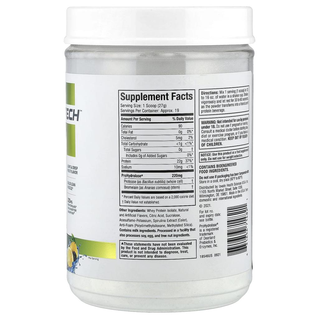 Iso Whey Clear, Ultra Pure Whey Protein Isolate, Lemon Berry Blizzard, 503G (1.11Lb)