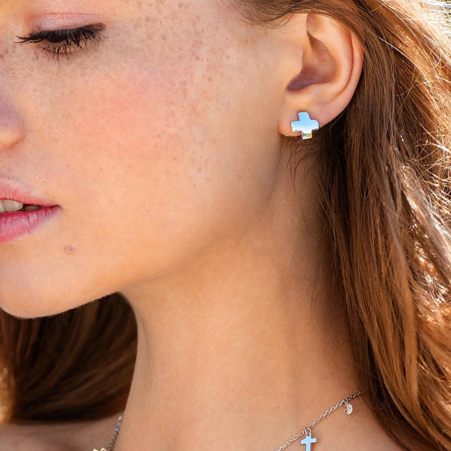 

Срібні сережки Хрестики Oniks 1.0 x 1.0 cm срібний