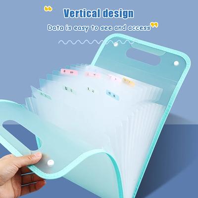 A4 Macaron Color 13-Pocket Accordion File Folder, Portable Letter Size Document Organizer For Office Classroom Home Storage