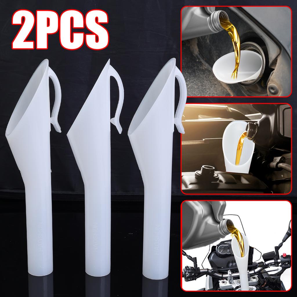 Petrol Fuel Filler Filling Funnel Tube Plastic White Long Spout Add Oil Fuel Glass Water Small Diameter Funnel Car Accessory