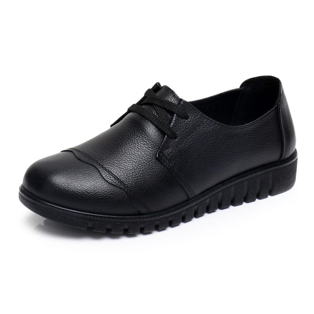 Woman Shoes New Leather Round Head Flat Shoes Women's Loafers Soft Sole Women's Single Shoes