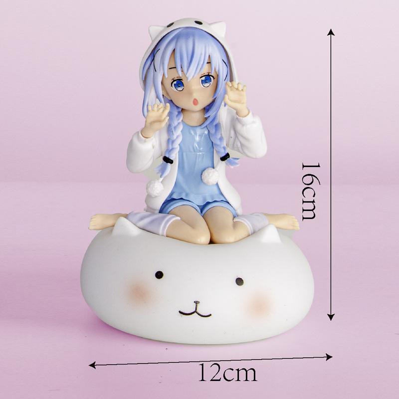 21CM Anime Is The Order A Rabbit Kafuu Chino O Kokoa Anime Model Sitting Pajamas Outfit Toy Gift Collection Action Figure