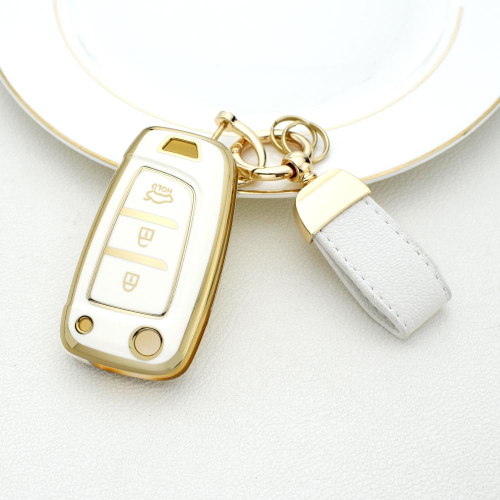 TPU Holder Shell for Hyundai Elantra Solaris Tucson I30 I35 I40 KONA Genesis Santa Fe Azera TPU Car Flip Key Case Cover