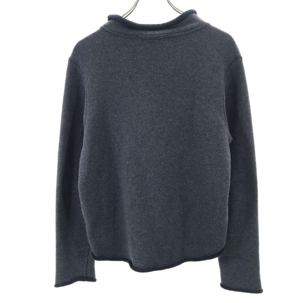 SEE BY CHLOE Long Sleeve Cotton Knit Sweater XS Gray X Navy Women Used