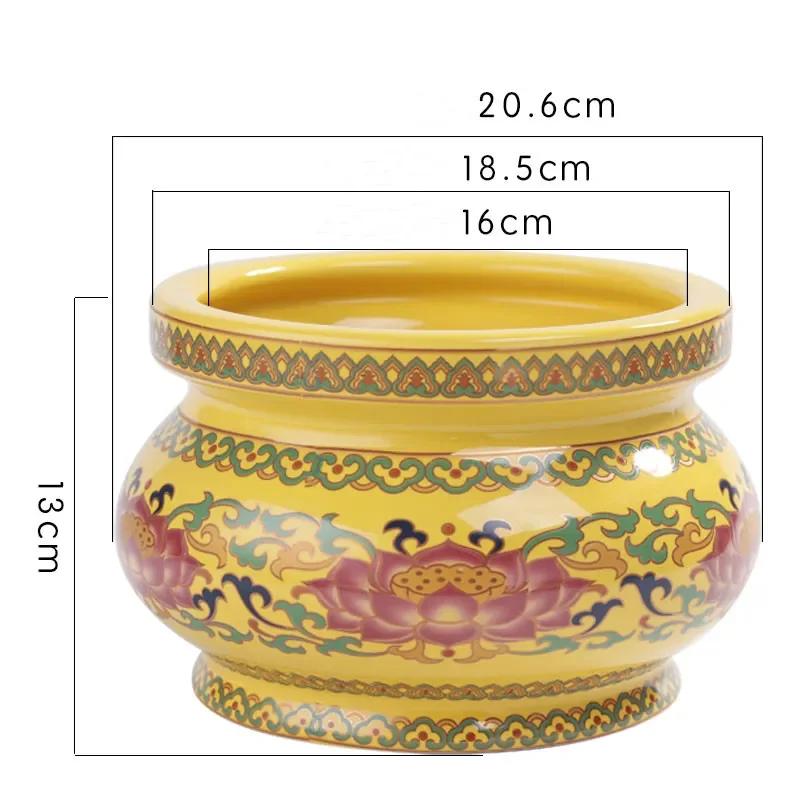 Chinese Traditional Ceramic Incense Burner Ornaments Guanyin Worship Incense Burner Decoration Feng Shui Buddha Hall Supplies