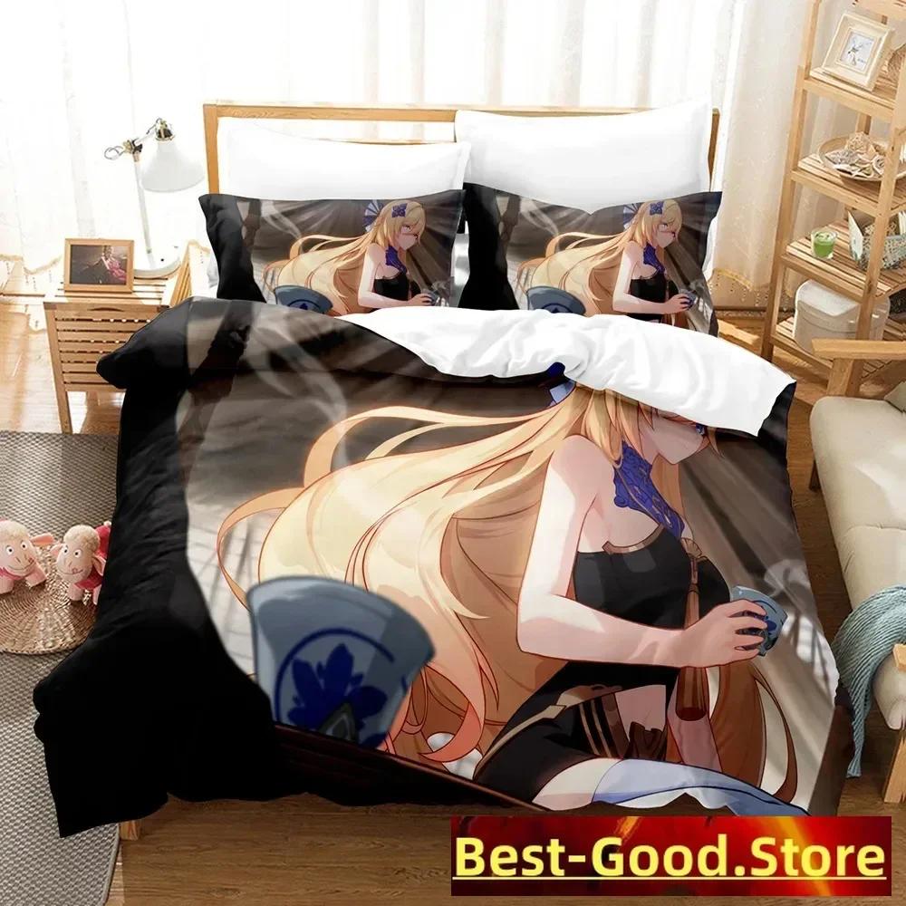 Honkai Impact 3 Bettwäscheset Einzelbett Twin Full Queen King Size Spiel Anime Bettset Aldult Kind Schlafzimmer Bettbezugsets 3D Druck 013