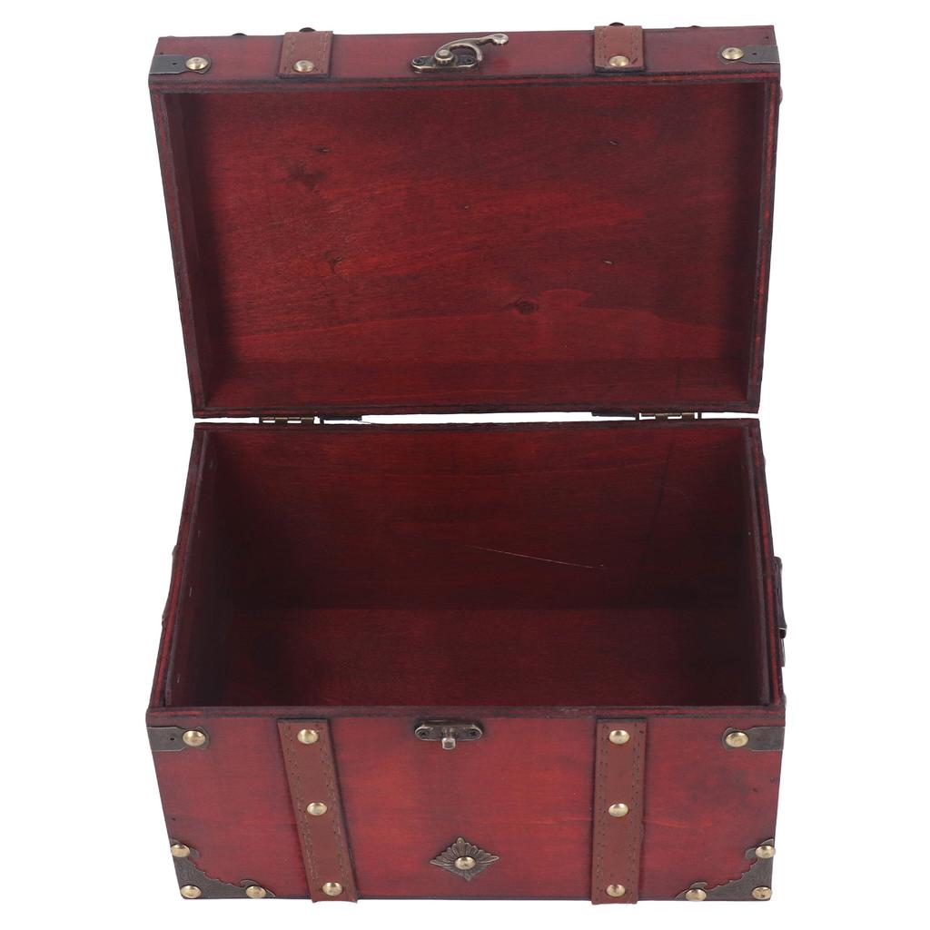 Treasure Chest Storage Box Antique Exquisite Wooden Jewelry Box for Movie Props Window Display