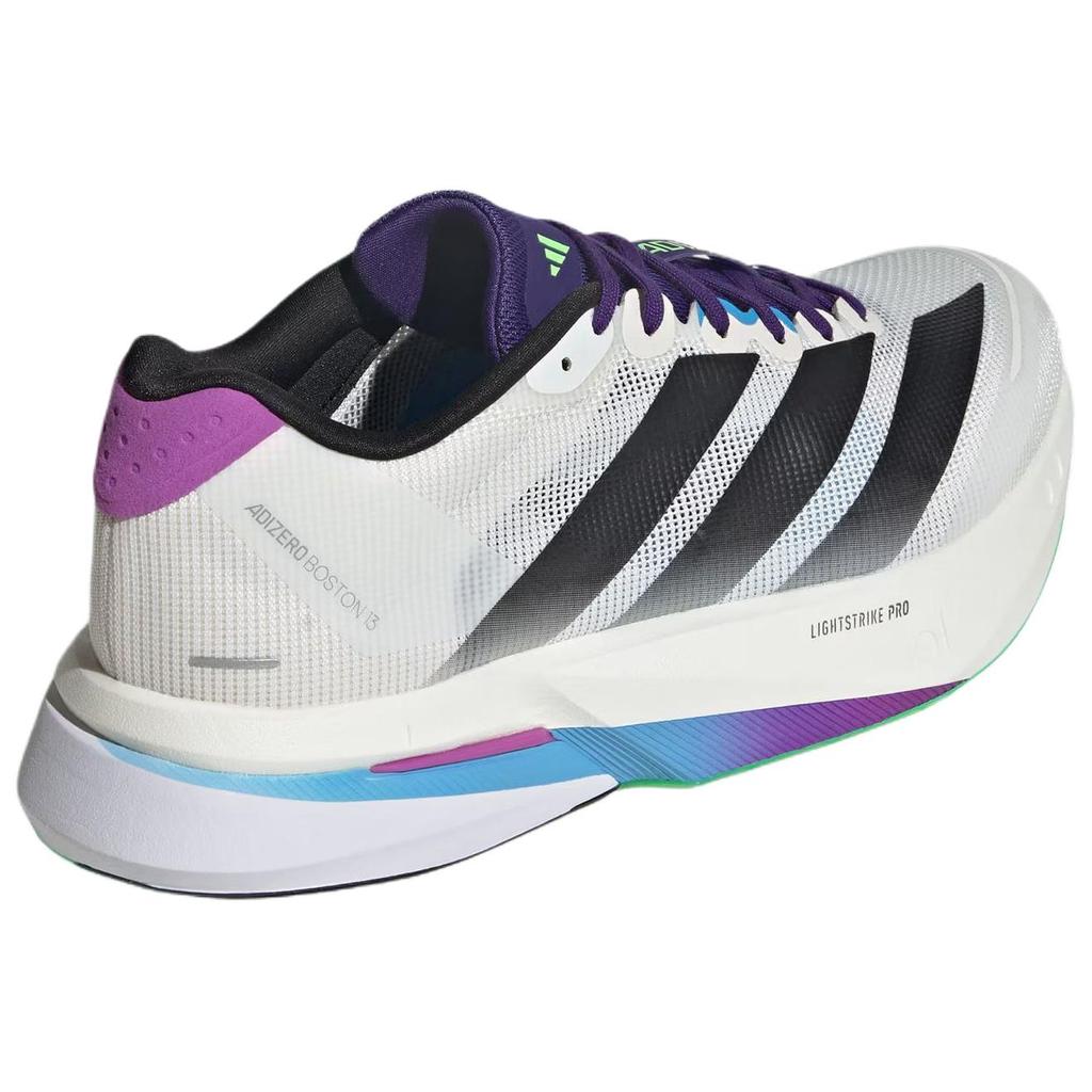 Adidas Adizero Boston 13 Odporne na ścieranie Oddychające Wsparcie Odbicie Antypoślizgowe Buty do biegania Męskie Białe Czarne Sneakersy JS4946
