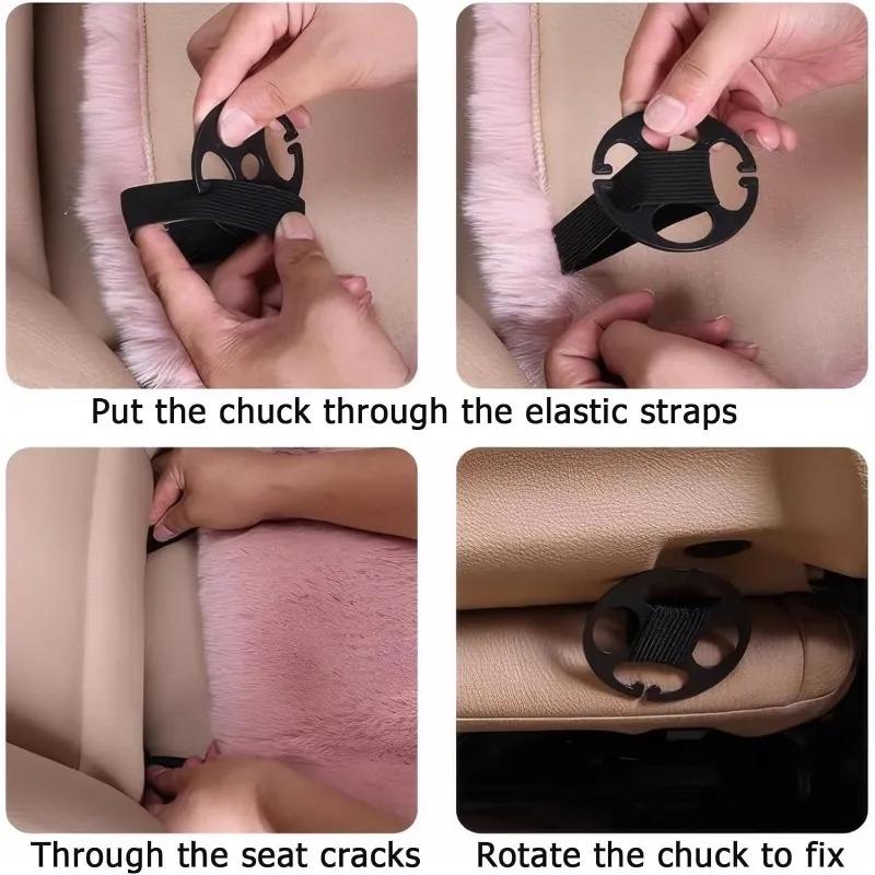 Automobile Seat Covers 3 Piece Winter Set Bubble Velvet Car Seat Cushion Soft Synthetic Wool Warmth Cold Weather