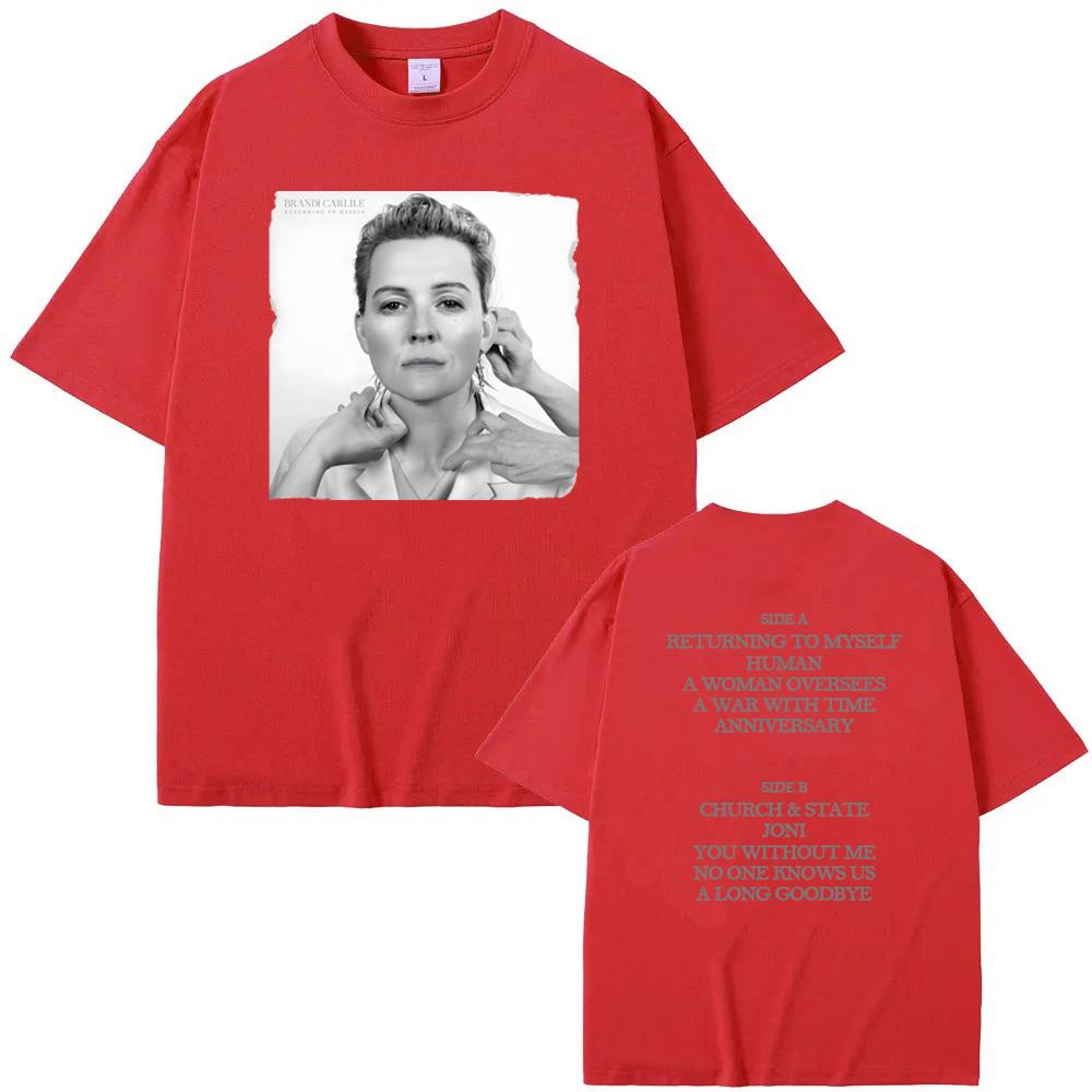 Returning To Myself Cover Tee Brandi Carlile Maglietta di Alta Qualità 100% Cotone Girocollo Stile Hip Hop Manica Uomo/Donna Magliette