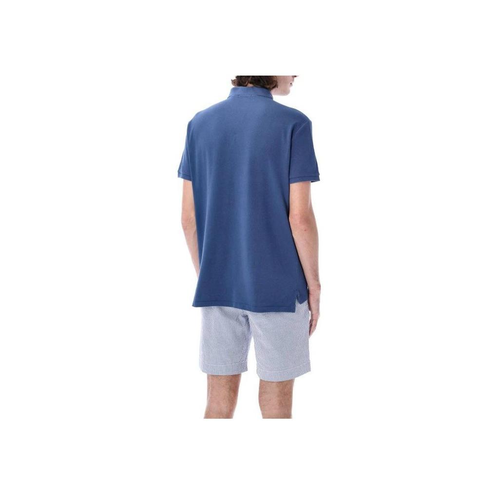 Polo Ralph Lauren Solid Color Logo Embroidered Short Sleeve Polo Shirt Men Tops Royal-Blue 710680784-322