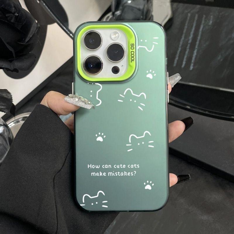 Cute Cat Symbol Phone Case For iPhone 16 e 15 14 13 12 11 Pro Max Plus Mini X XS XR SE 2020 2022