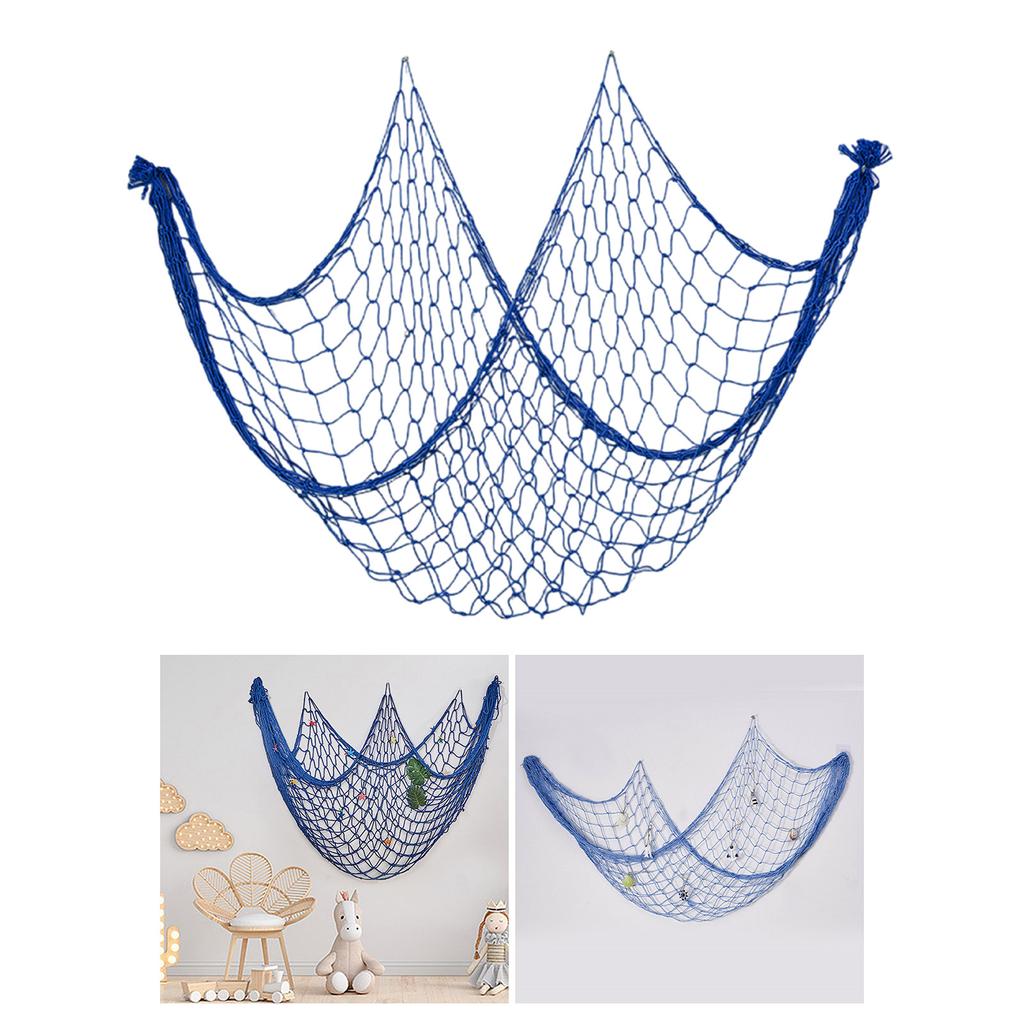 Coastal Charm Cotton Fishing Net Decoration Sea Inspired Wall Art for Living Room and Bedroom 59x79in