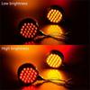 4PCS Trailer Lights 48LED Amber Red Round Double Face LED Pedestal Fender Light Tail Stop Brake Turn Signal Truck Lighting