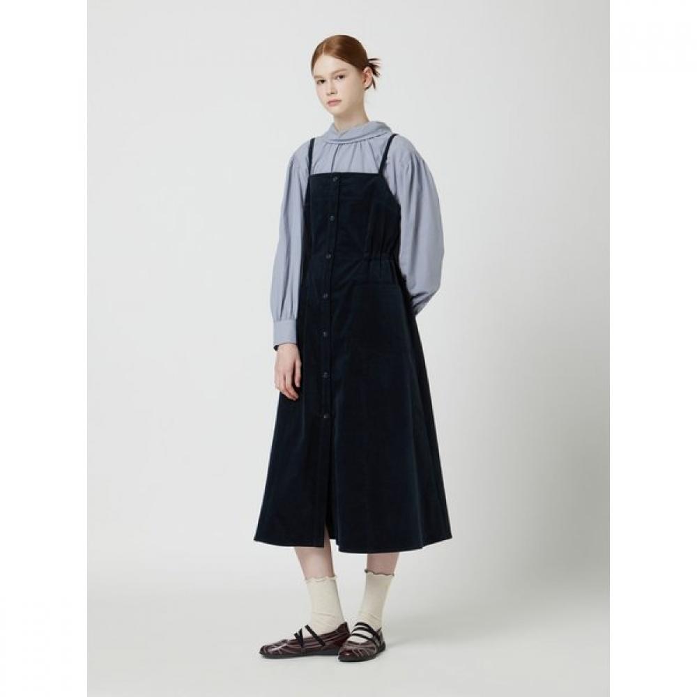 Cc Collect. Sleeveless Corduroy Dress C254mse032 DARK NAVY/55