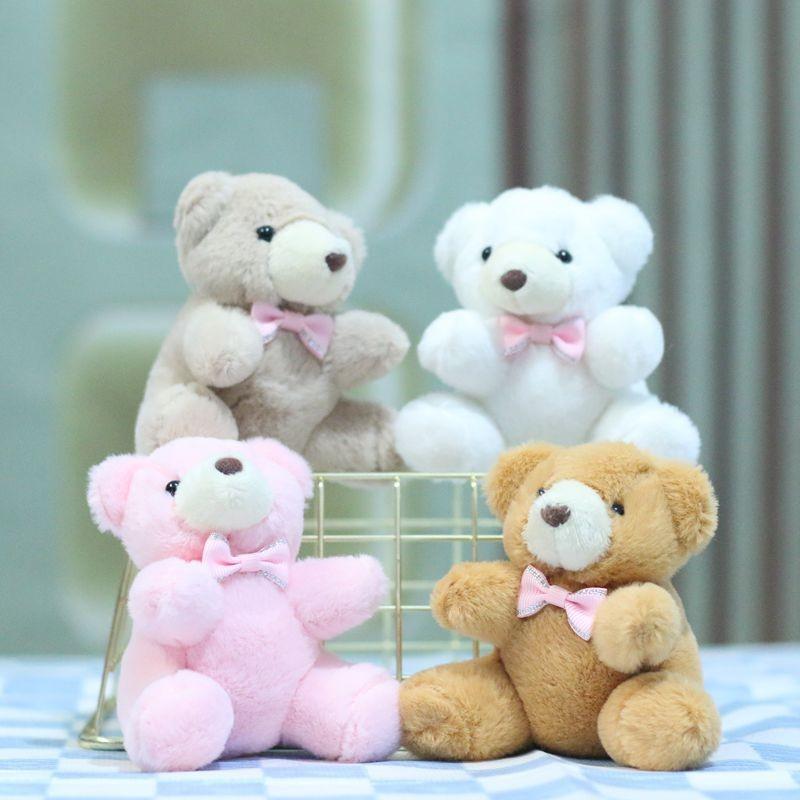 Cute Teddy Bear Plush Toy Keychain Adorable Cartoon Bear Hanging Pendant For Bags And Keys