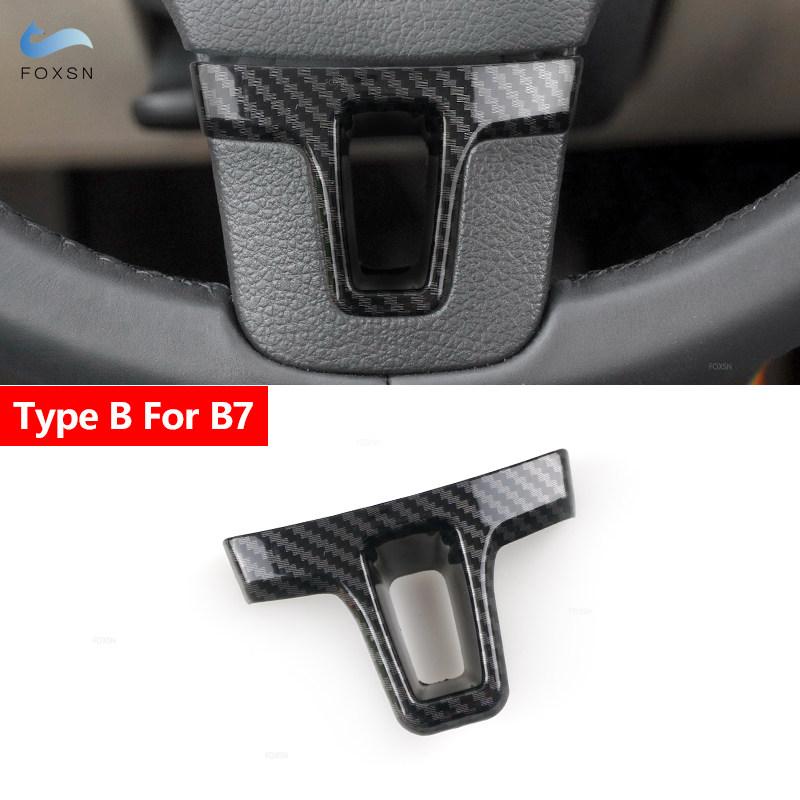 Accessoires de Voiture en ABS Cache-Volant Garniture Pour VW Golf 6 MK6 Passat B7 Jetta Bora CC Tiguan Caddy Touran Motif Fibre de Carbone