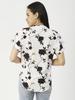 Moomaya Printed V-Neck Long Tops For Women, Short Sleeve Regular Fit Shirt