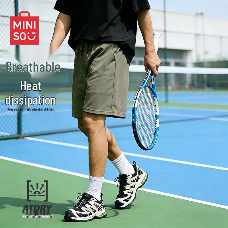 MINISO Men s Quick-Dry Breathable Mesh Shorts L