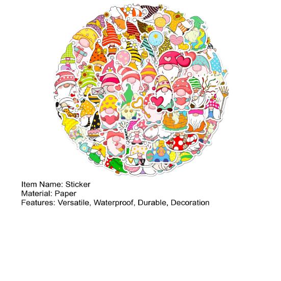 50 Stück Zwergenaufkleber Wasserdicht Selbstklebend Klarer Druck Cartoon Zwergenaufkleber für Laptops Skateboards Flasche