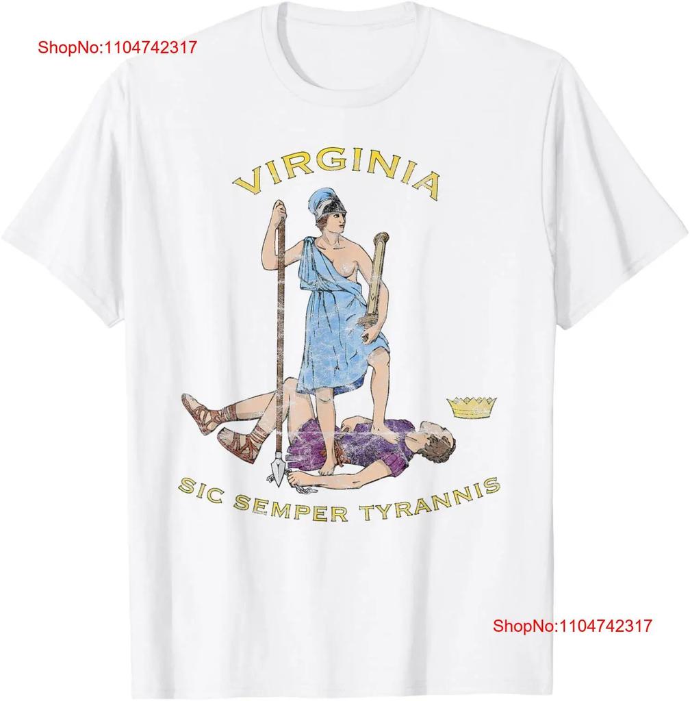 Vintage Virginia Motto Sic Semper Tyrannis or T Shirt vintage Washed Stretched graphic Versatile homme Comfortable Breathable