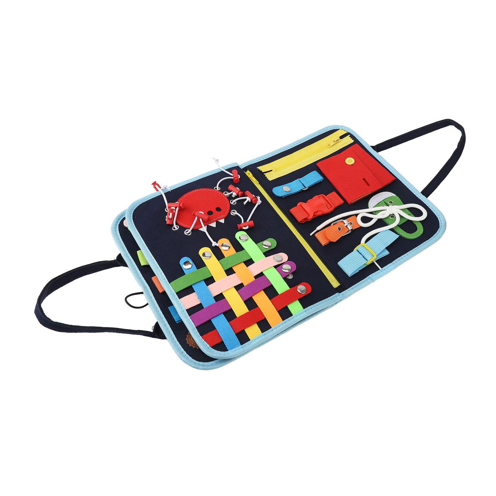 

Dress Learning Bag Basic Life Skills Sensory Board Tie Shoe Laces and Buckle Felt Education Board