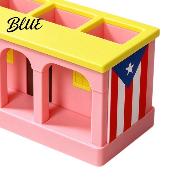 Study Room Organizer 3D Printed Colorful Cabin Pen Holder Decorative Desktop Organizer Retro Architectural Pencil Storage Unique Desk Supplies