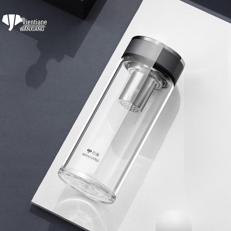 Wànxiàng Portable Single-Layer Borosilicate Glass Bottle with Tea Infuser