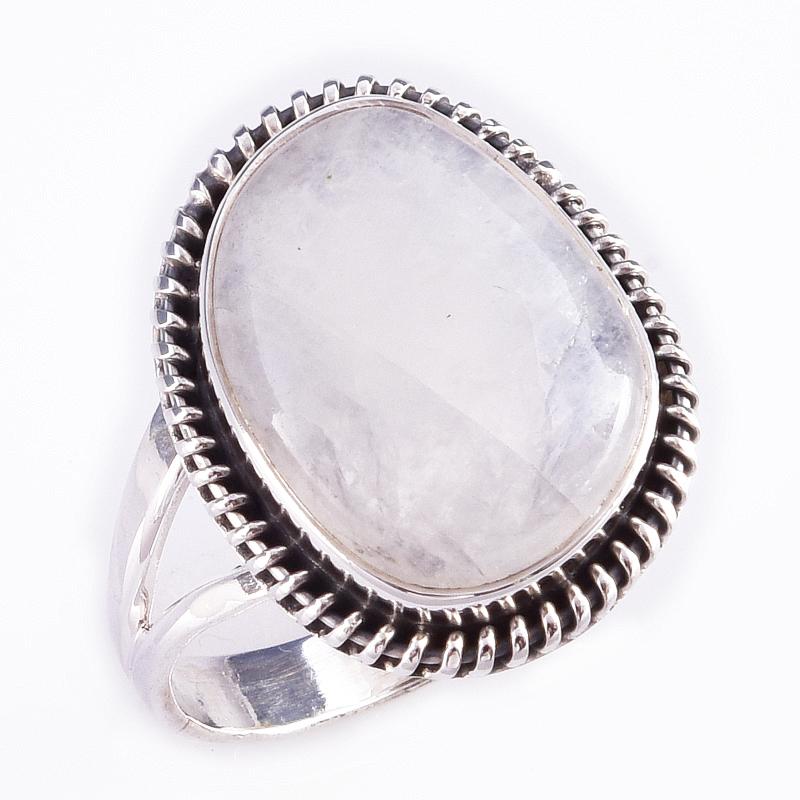 Natürlicher Regenbogen Mondstein Edelstein Handgefertigt 925 Sterlingsilber Ring S.9 c5e60