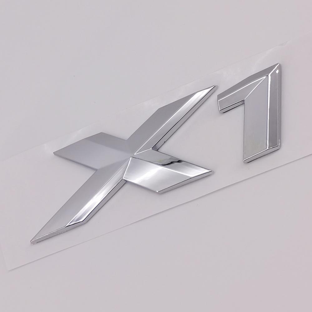 3D ABS Chrome Black Logo X1 Emblem Letters Nameplate Sticker Car Rear Trunk Badge For BMW X1 E84 F48 U11 Styling Accessories Uo2