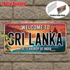 D-Dur pc Vintage Metallschild Willkommen in Sri Lanka Der Tropfen Indiens Dekoration Tropische Inselstimmung Reise Liebhaber Geschenk