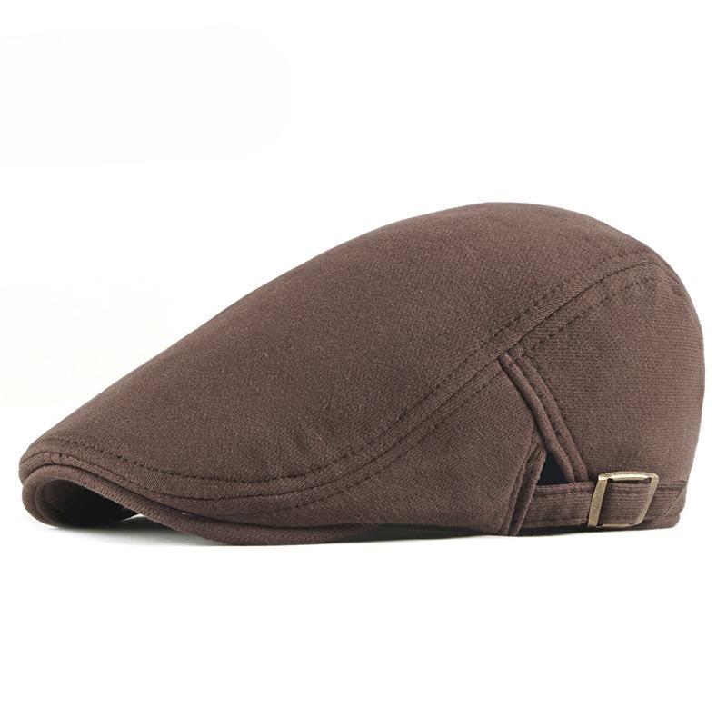 British Retro Flat Cap for Men Women Simple Cotton Knit Beret Spring Autumn Casual Newsboy Hat Solid Color Duckbill Cap