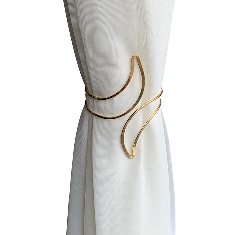 

1/2 шт. Зажимы для крепления штор Элегантное украшение дома Художественные крючки для штор Форма луны Подхваты для штор Изысканный золотой/серебряный 1PC золотой