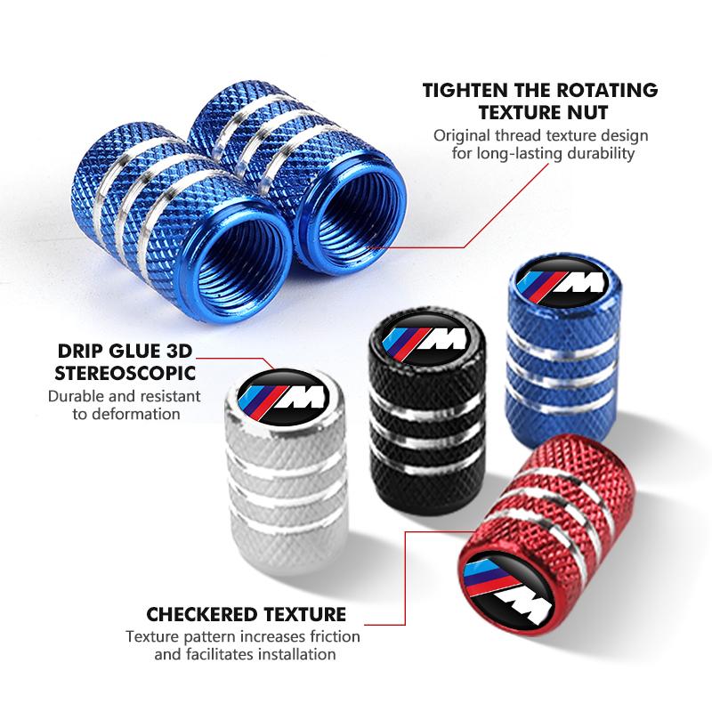 4 st Däckventilhattar Dammtäta Kåpor Tillbehör För BMW Performance X1 X3 X5 E39 E46 E90 F20 E60 F30 M3 M5