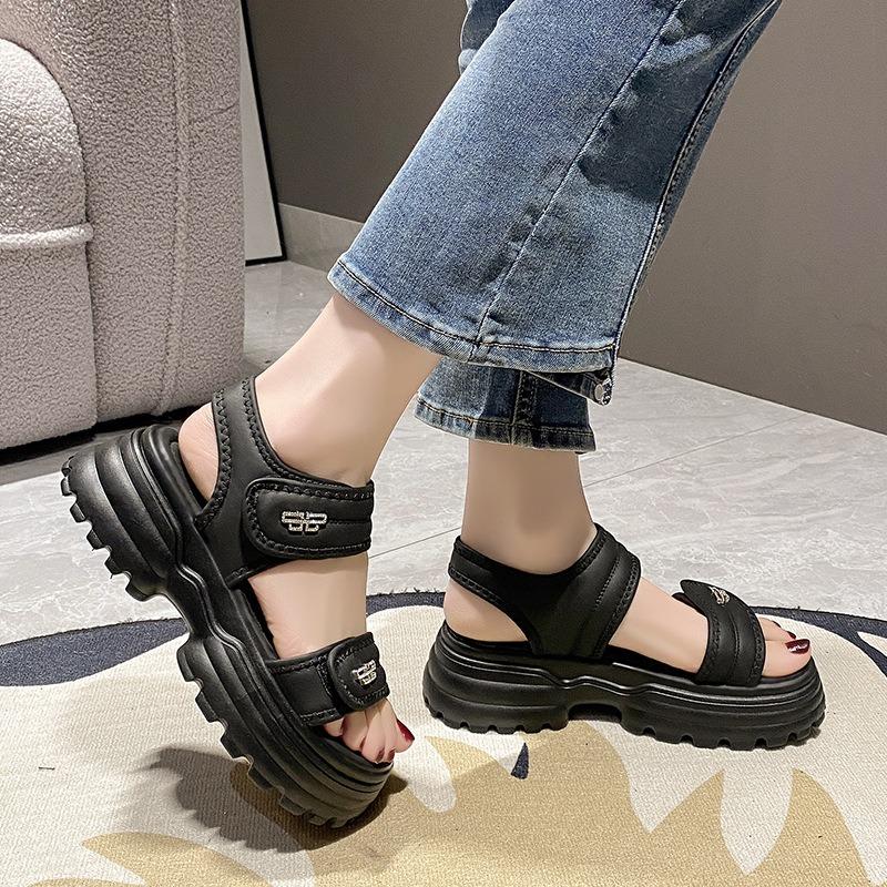Platform Casual Beach Sandals Women's Summer Velcro Simple Seaside Student Sneakers Women