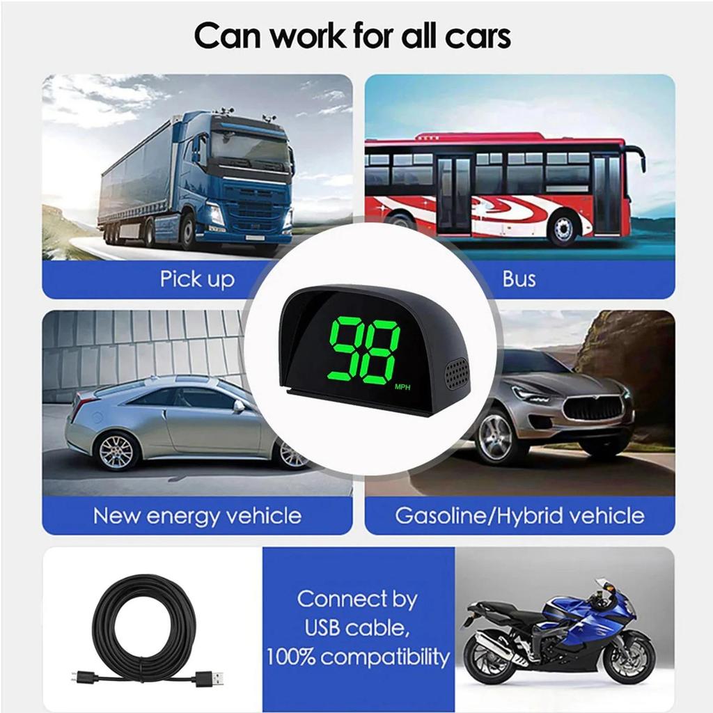 Car HUD Head Up Display Digital Speedometer GPS Satellite
