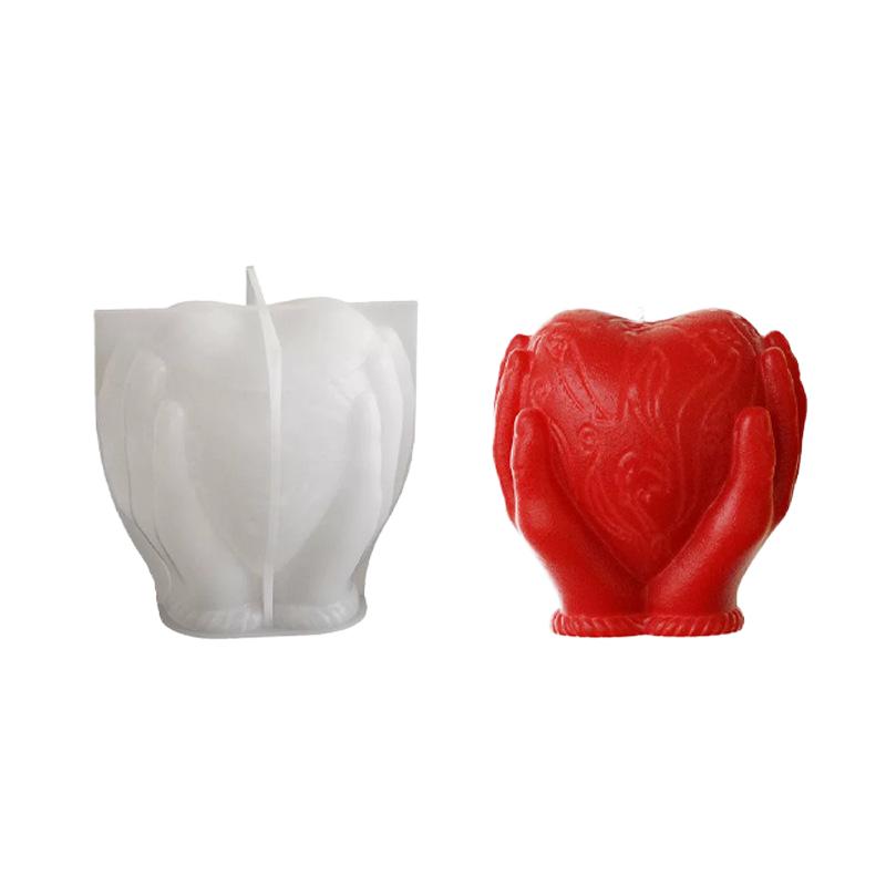 Creative DIY Heart-Shaped Scented Candle Mold Reusable Silicone Material Sustainable and Packaged for Party Decorations