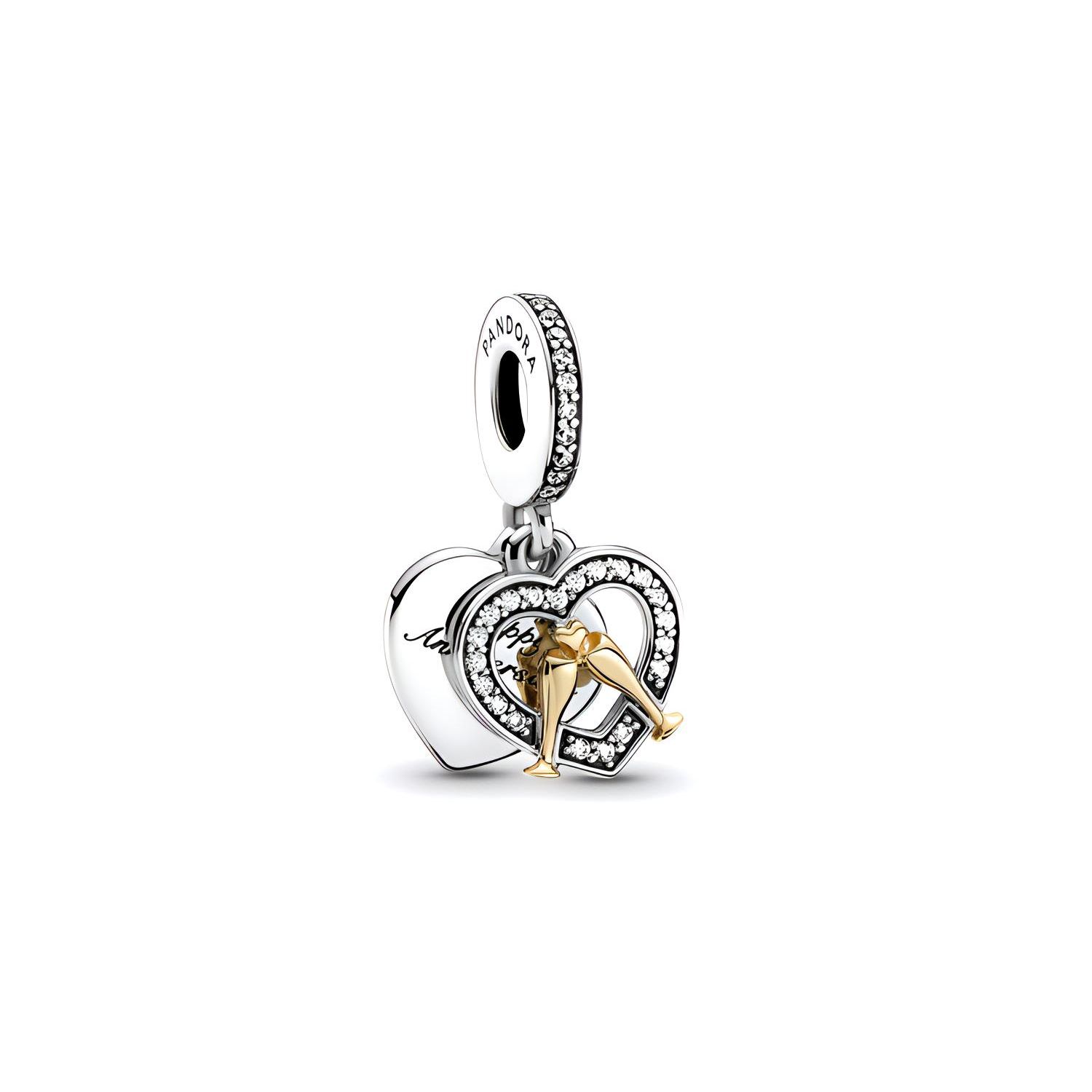 Pandora Two-Tone Anniversary Charm Unisex Charm Silver 799322C01 Silver